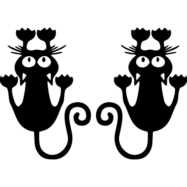 Cat Hanging On Sticker Vinyl Decal - DecalsHouse