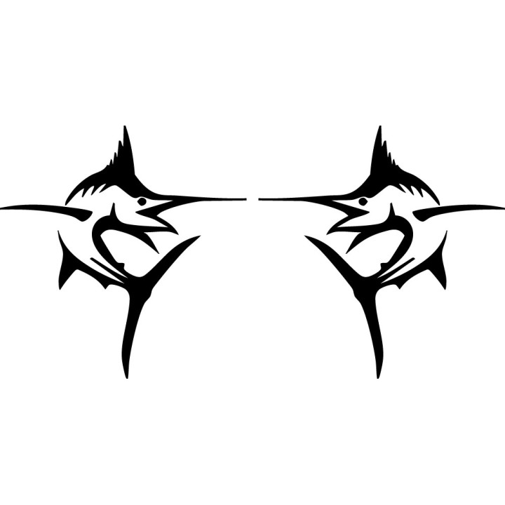 Swordfish Stickers – Marlin Broadbill Fishing Decals (2-Pack)