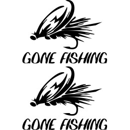 Gone Fishing Vinyl Decal Sticker V2 - DecalsHouse
