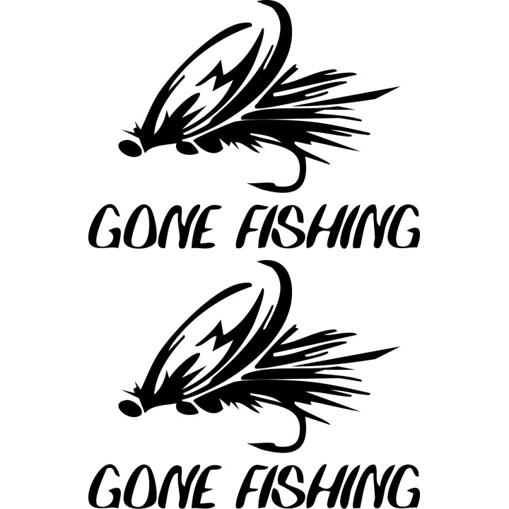 Gone Fishing Vinyl Decal Sticker V2 - DecalsHouse
