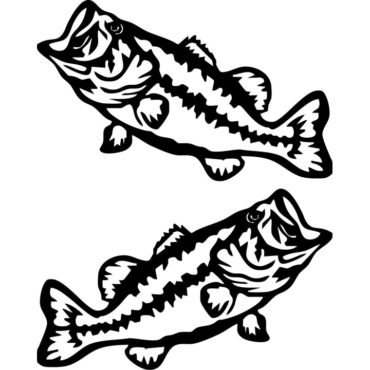 Largemouth Bass Stickers – Bass Fishing Decals (2-Pack)