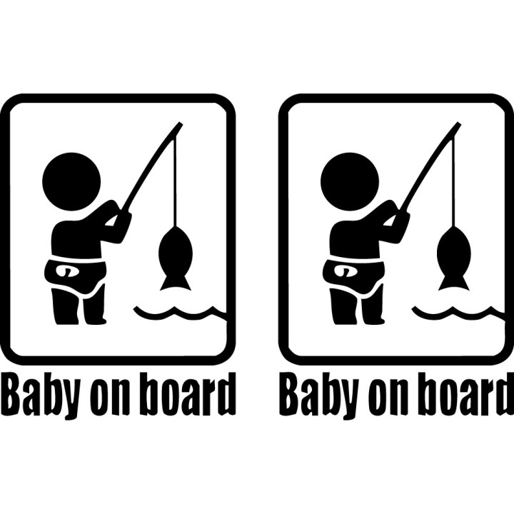 Baby On Board Fishing Vinyl Decal Sticker - DecalsHouse
