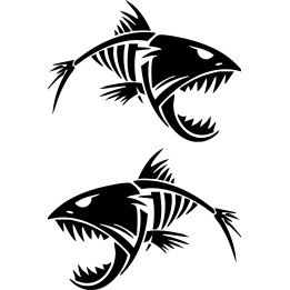 Angry Fish Fishing Vinyl Decal Sticker - DecalsHouse