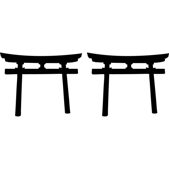 Japanese Torii Gate Stickers – Shinto Shrine Decals (2-Pack)