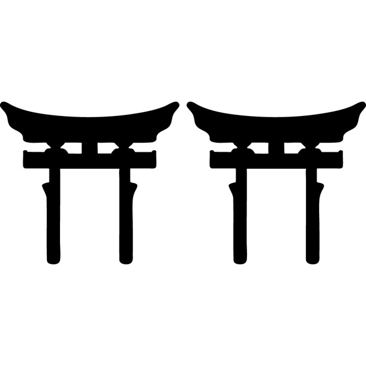 Torii Gate Stickers – Shinto Shrine Symbol Decals (2-Pack)