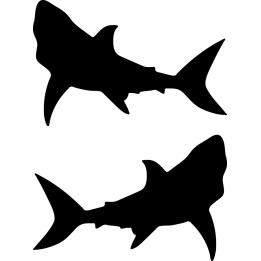 Shark Silhouette Stickers – Great White Ocean Decals (2-Pack)