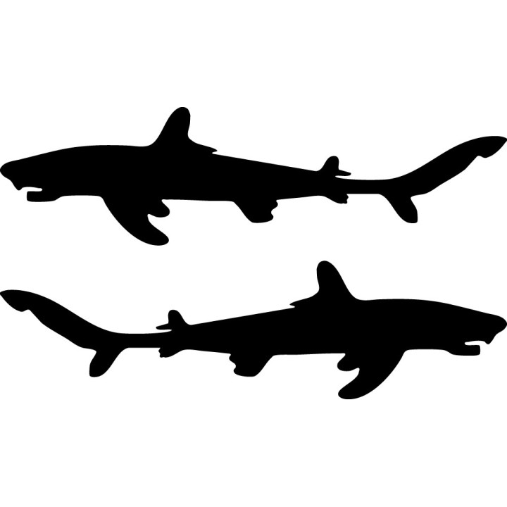 Shark Silhouette Stickers – Ocean Decals (2-Pack)