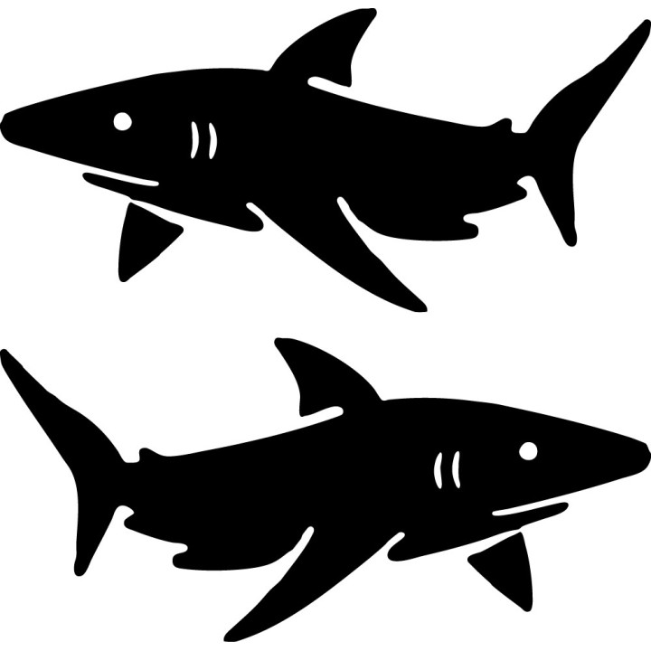 Shark Stickers – Great White Ocean Predator Decals (2-Pack)