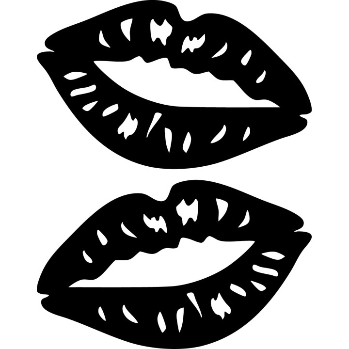 Lips Kiss Stickers – Kiss Mark Mouth Decals (2-Pack)