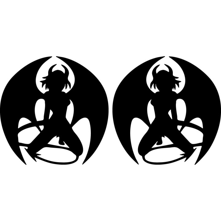 Devil Girl Stickers – Demon Pin-Up Silhouette Decals (2-Pack)