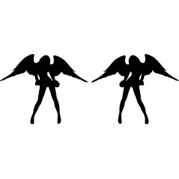 Angel Girl Silhouette Stickers – Wings Fantasy Decals (2-Pack)
