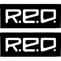 R.E.D. Logo Stickers – Bold Block Lettering Decals (2-Pack)