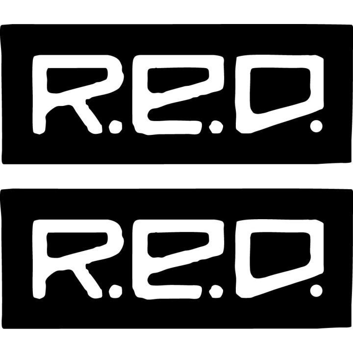 R.E.D. Logo Stickers – Bold Block Lettering Decals (2-Pack)