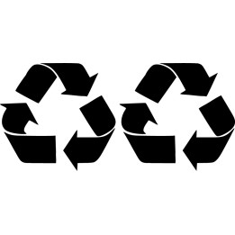 Recycling Symbol Stickers – Eco Recycle Logo Decals (2-Pack)