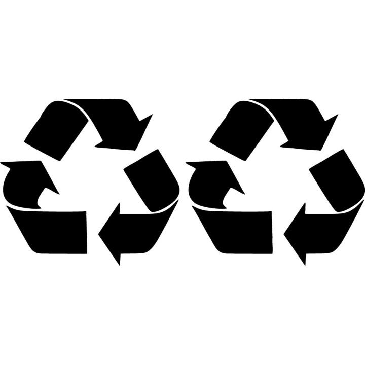 Recycling Symbol Stickers – Eco Recycle Logo Decals (2-Pack)