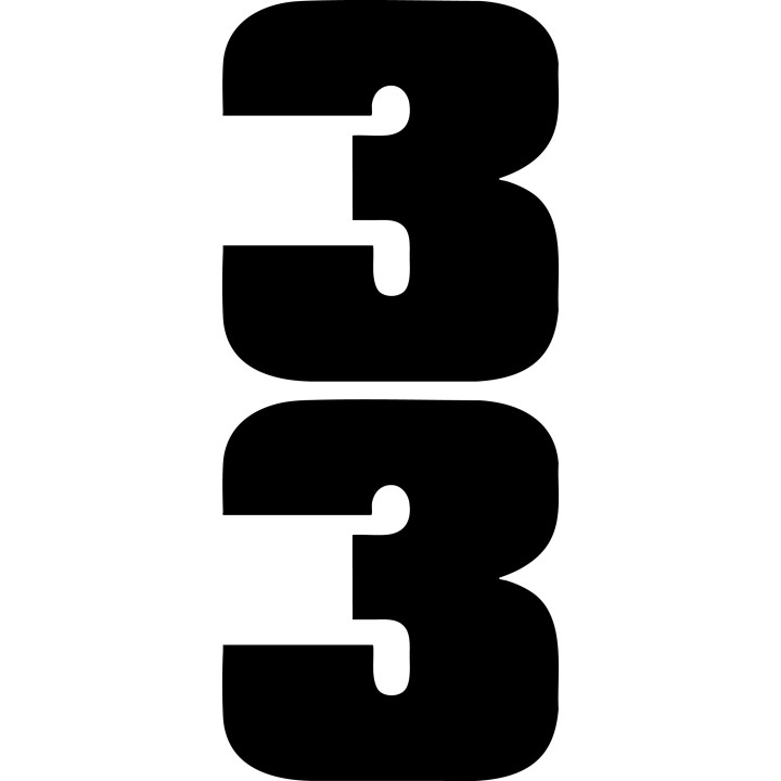 Buy Race Number 3 Decal Sticker Online