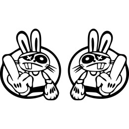 Buy Rabbit Pirate Gesture Jdm Decal Sticker Online