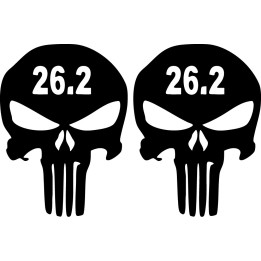 Punisher Skull 26.2 Marathon Stickers – Running Decals (2-Pack)