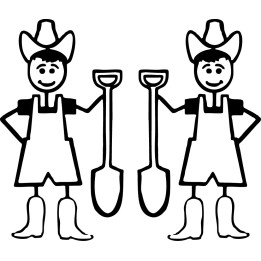 Farmer Stick Figure Stickers – Family Car Decals (2-Pack)