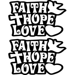 Faith Hope Love Stickers – Cross Dove Heart Decals (2-Pack)