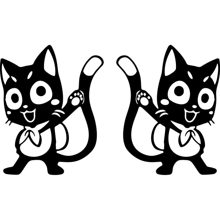 Fairy Tail Happy Cat Stickers – Anime Decals (2-Pack)