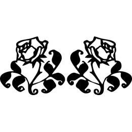 Rose Floral Stickers – Flower Vine Decals (2-Pack)