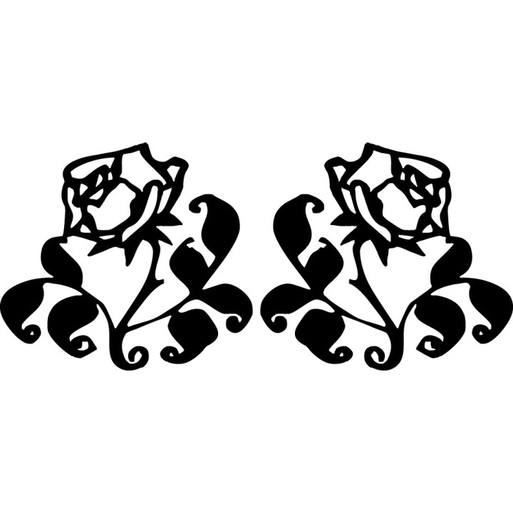 Rose Floral Stickers – Flower Vine Decals (2-Pack)