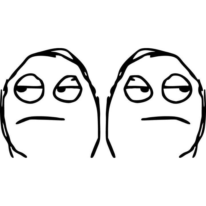 Dude Come On Meme Stickers – Rage Face Decals (2-Pack)
