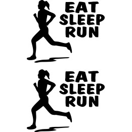 Eat Sleep Run Stickers – Marathon Runner Decals (2-Pack)