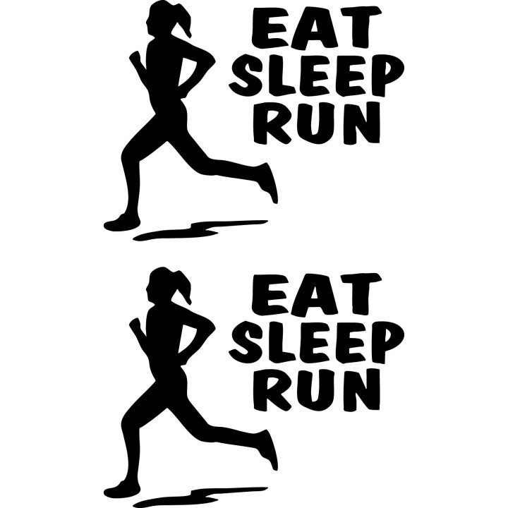 Eat Sleep Run Stickers – Marathon Runner Decals (2-Pack)