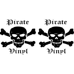 Pirate Vinyl Skull & Crossbones Stickers – Jolly Roger (2-Pack)