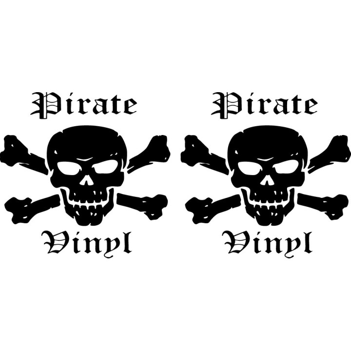 Pirate Vinyl Skull & Crossbones Stickers – Jolly Roger (2-Pack)