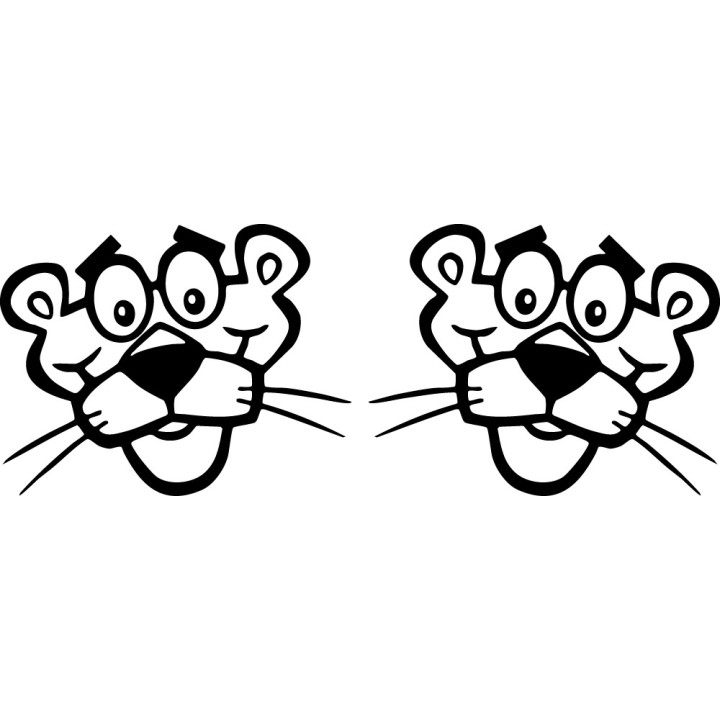 Pink Panther Face Stickers – Cartoon Decals (2-Pack)