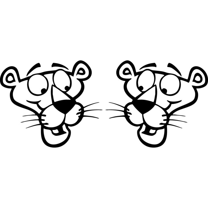 Pink Panther Face Stickers – Cartoon Decals (2-Pack)