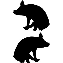 Pig Silhouette Stickers – Piglet Farm Animal Decals (2-Pack)