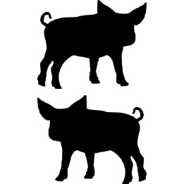 Piglet Silhouette Stickers – Baby Pig Decals (2-Pack)