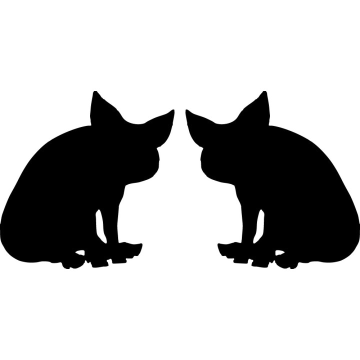 Pig Silhouette Stickers – Farm Animal Decals (2-Pack)