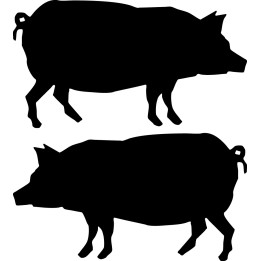 Pig Silhouette Stickers – Farm Hog Decals (2-Pack)