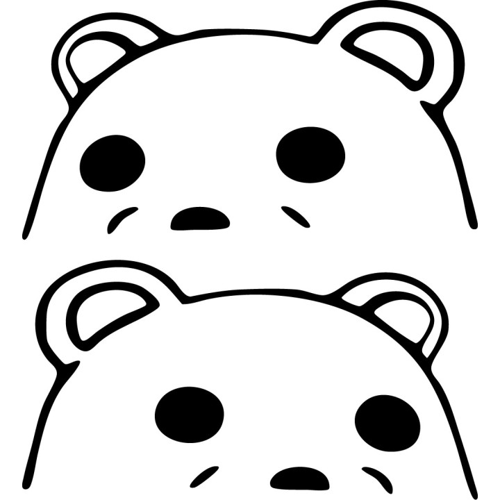 Peeping Bear Meme Stickers – Funny Internet Decals (2-Pack)