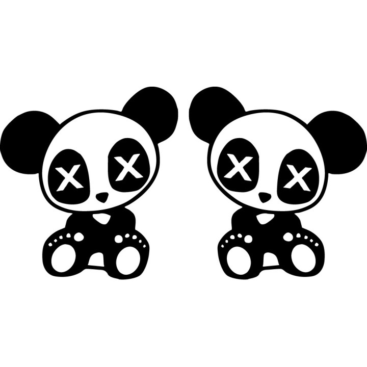 Drunk Panda Bear Stickers – Funny JDM Decals (2-Pack)