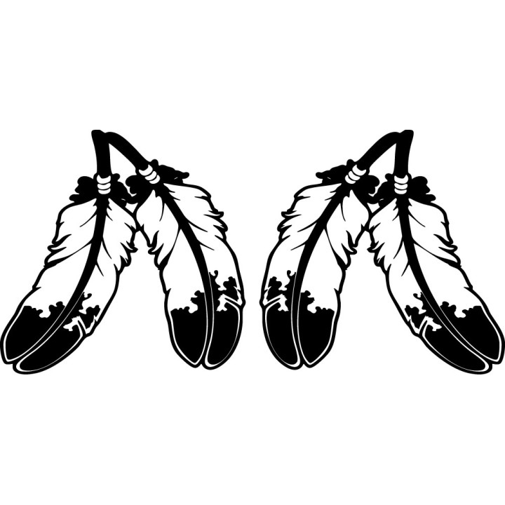 Buy Pair Of Native American Feathers Vinyl Decal Sticker Online