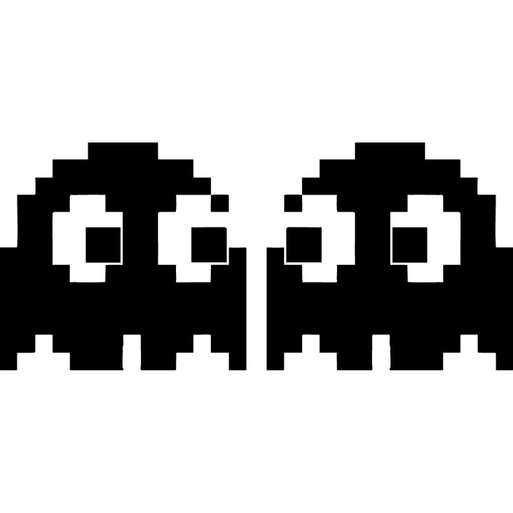 Pac-Man Ghost Stickers – 8-Bit Arcade Decals (2-Pack)
