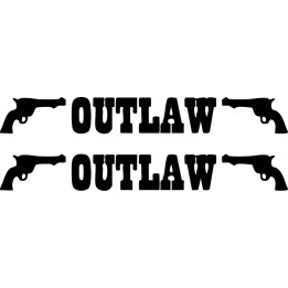 Outlaw Stickers – Wild West Pistol Gun Decals (2-Pack)