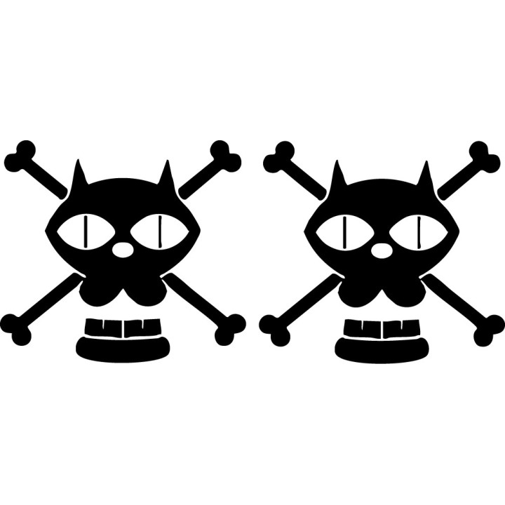 One Piece Black Cat Pirates Jolly Roger Stickers (2-Pack)