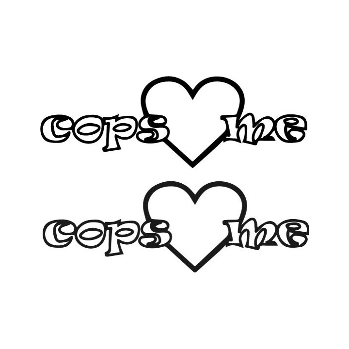 Cops Love Me Stickers – Funny Car Decals (2-Pack)