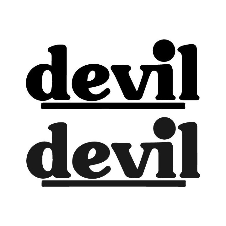 Devil Text Stickers – Dark Aesthetic Decals (2-Pack)
