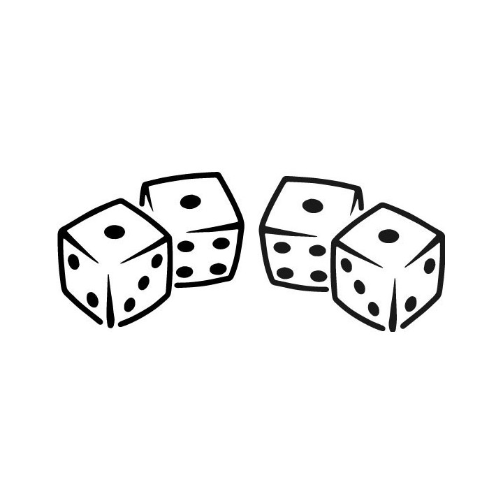Dice Stickers – Lucky Gambling Casino Retro Decals (2-Pack)