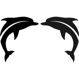 Jumping Dolphin Stickers – Sea Life Silhouette Decals (2-Pack)