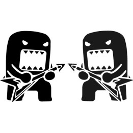 Domo Kun Guitar Stickers – JDM Anime Decals (2-Pack)