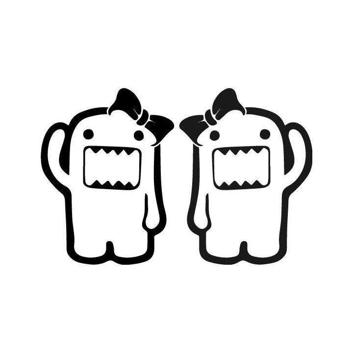 Domo Girl Stickers – JDM Anime Kawaii Decals (2-Pack)